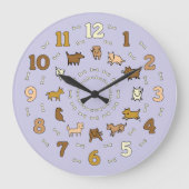 Whimsical Cartoon Dog Lovers Große Wanduhr (Vorderseite)