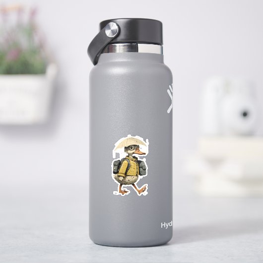 Whimsical Cartoon Duck Aufkleber (HydroFlask)