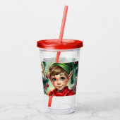Whimsical Cartoon Elf | Christmas   Acryltrinkbecher (Rückseite)