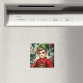 Whimsical Cartoon Elf | Christmas Magnet (In Situ (Geschirrspüler))