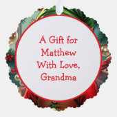 Whimsical Cartoon Elf | Christmas Ornament Karte (Rückseite)