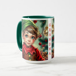 Whimsical Cartoon Elf | Christmas Personalized Tasse