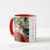 Whimsical Cartoon Elf | Christmas Personalized Tasse (Vorderseite Links)