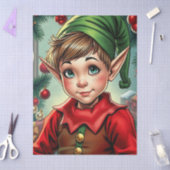 Whimsical Cartoon Elf | Christmas Seidenpapier (Basteln)