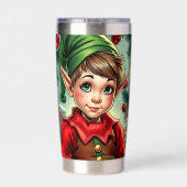 Whimsical Cartoon Elf | Christmas   Thermobecher (Rückseite)