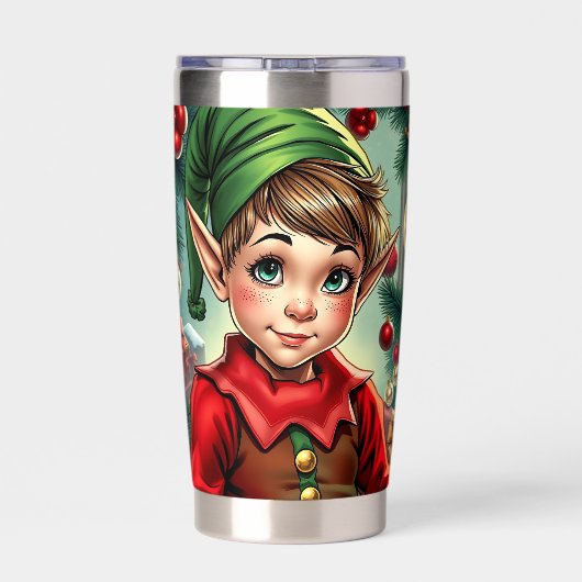 Whimsical Cartoon Elf | Christmas   Thermobecher (Rückseite)