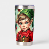 Whimsical Cartoon Elf | Christmas Thermobecher (Vorderseite)