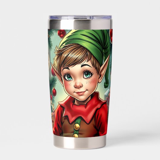 Whimsical Cartoon Elf | Christmas   Thermobecher (Vorderseite)