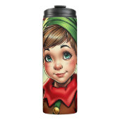 Whimsical Cartoon Elf | Christmas Thermosbecher (Vorderseite)