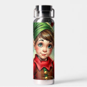 Whimsical Cartoon Elf | Christmas Trinkflasche (Rückseite)