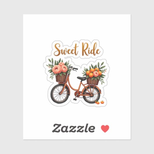 Whimsical Cartoon Fahrradaufkleber Aufkleber (Blatt)