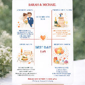 Whimsical Cartoon Icons Wedding Timeline Program Programm