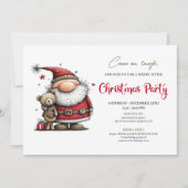 Whimsical Cartoon Santa Claus Holiday Party Invite Einladung (Vorderseite)