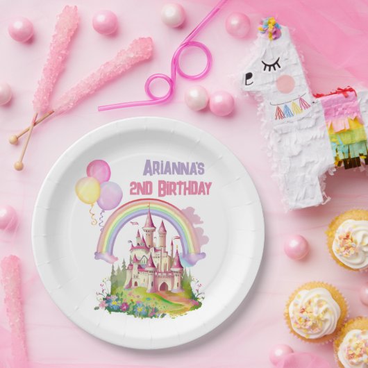 Whimsical Castle Balloons 2. Geburtstag Pappteller (Party)