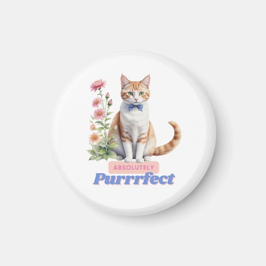 Whimsical Cat "Absolut purrfect" Magnet (Vorne)