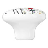 Whimsical Cat and Bee Door Knob Keramikknauf (Seitenansicht)