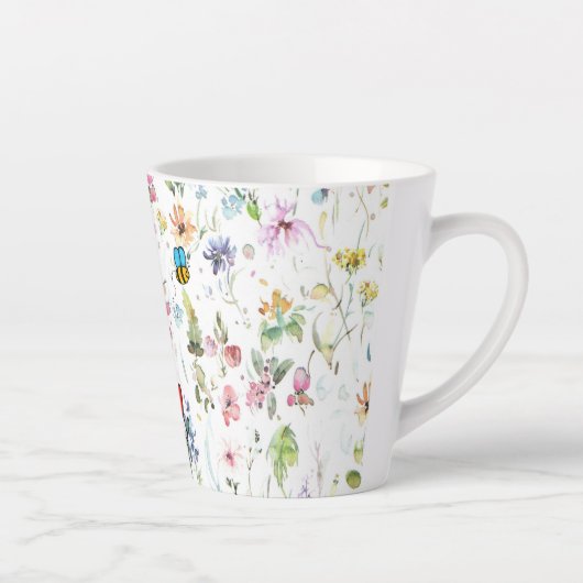 Whimsical Cat and Bee Latte Tasse (Rechts)