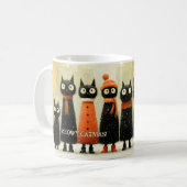 Whimsical Cat Art Merry Catmas Christmas Kaffeetasse (Vorderseite Links)