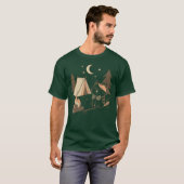 Whimsical Cat Camping Scene Design friends T-Shirt (Vorne ganz)