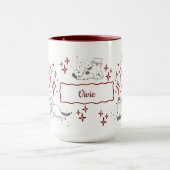 Whimsical Cat Custom Name Tasse (Zentrum)
