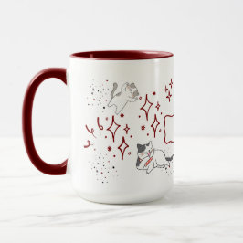 Whimsical Cat Custom Name Tasse