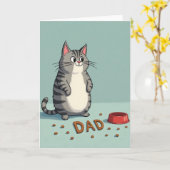 Whimsical Cat Dad Leckerli Karte (Gelbe Blume)