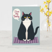 Whimsical Cat Dad Tag Karte (Gelbe Blume)