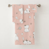 Whimsical Cat Doodles Badhandtuch Set (Insitu)