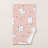 Whimsical Cat Doodles Badhandtuch Set (Handtuch)