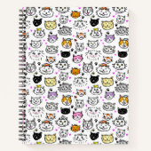 Whimsical Cat Faces Pattern Notizblock (Vorderseite)