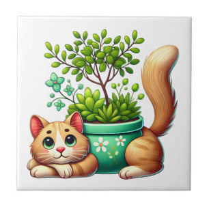 Whimsical Cat  Fliese