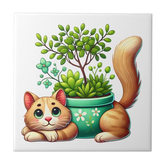 Whimsical Cat Fliese (Vorderseite)