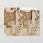 Whimsical Cat Harpist – Postcard Postkarte (Vorne/Hinten)