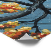 Whimsical Cat in Tree Full Moon Malerei Poster (Ecke)