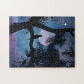 Whimsical Cat in Tree und Mond Puzzle (Horizontal)