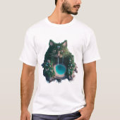 Whimsical Cat Island mit Wasserfällen. T-Shirt (Vorderseite)