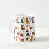 Whimsical Cat Lover's Cosy Christmas Tasse (Vorderseite Links)