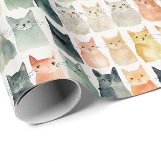 Whimsical Cat Lovers Geschenkpapier (Rolleneckpunkt)