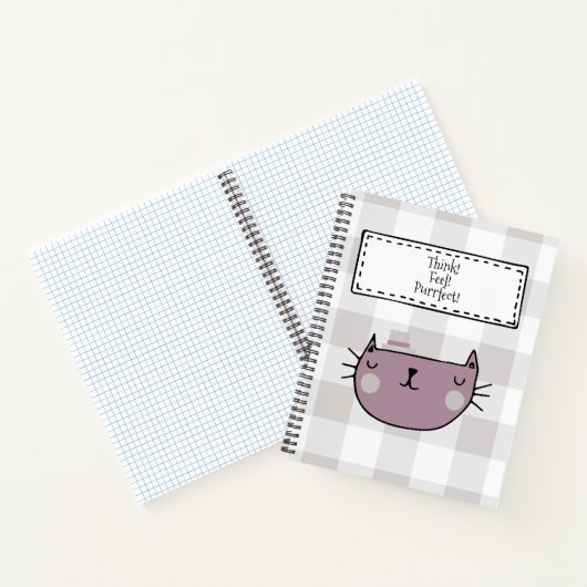 Whimsical Cat Lover's Purfect Buffalo Kariert Notizblock (Innenseite)