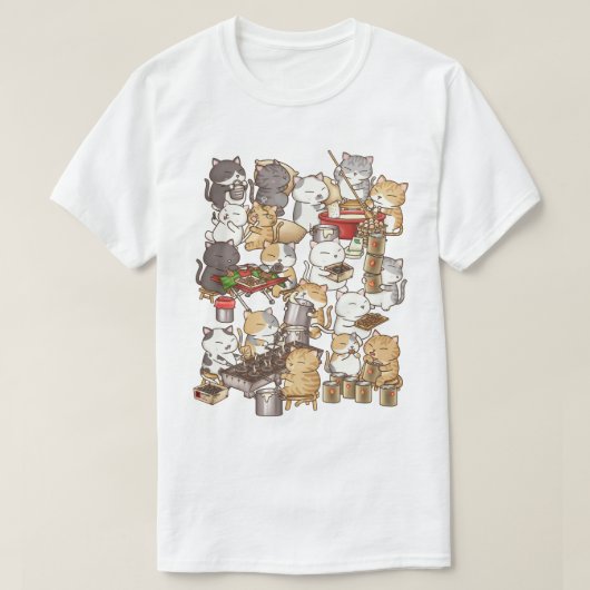 Whimsical Cat Making Kuih Kapit T-Shirt (Design vorne)