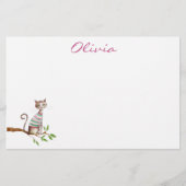 Whimsical Cat Mama Cat Lover Niedliche Wasserfarbe Briefpapier (Vorderseite)