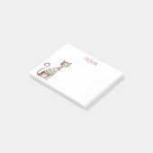 Whimsical Cat Mama Cat Lover Niedliche Wasserfarbe Post-it Klebezettel (angewinkelt)