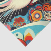 Whimsical Cat Mexican Folk Art Decoupage Seidenpapier (Detail)