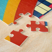 Whimsical Cat Mexican Folk Art Talavera Style Puzzle (Seite)