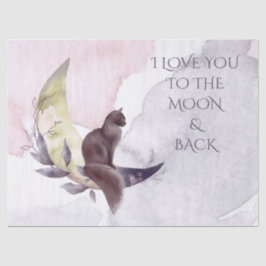 Whimsical Cat Moon Sprichwort Seidenpapier