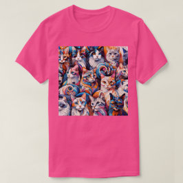 Whimsical Cat Mosaic - Kaleidoskopische Feline Ext T-Shirt