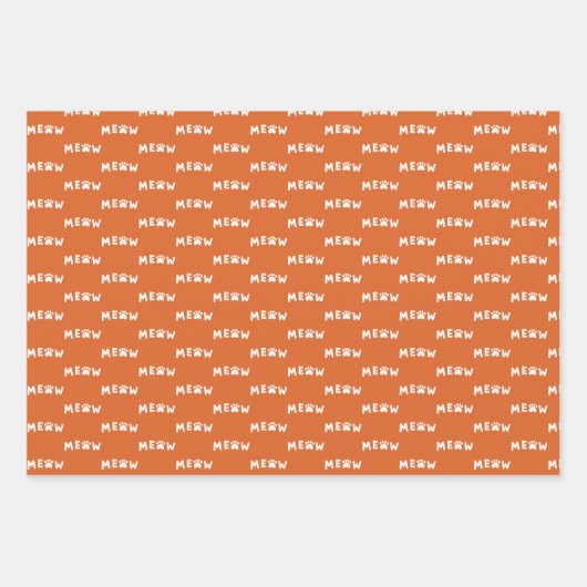 Whimsical Cat Pattern Feline als farbig Geschenkpapier Set (Vorderseite 2)