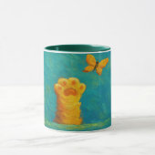 Whimsical Cat Paw Tasse - Kunsttextil Style (Zentrum)