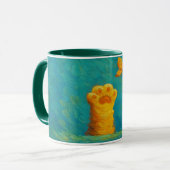 Whimsical Cat Paw Tasse - Kunsttextil Style (Vorderseite Links)