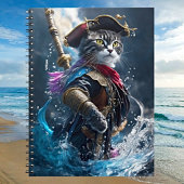 Whimsical Cat Pirate Adventure Notizblock